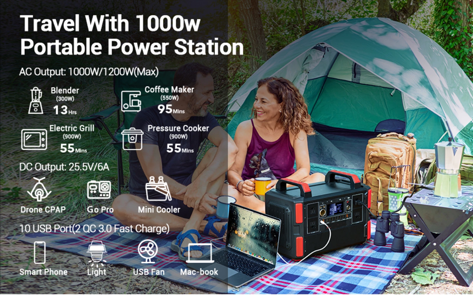 1000W Outdoor Portable Power Station