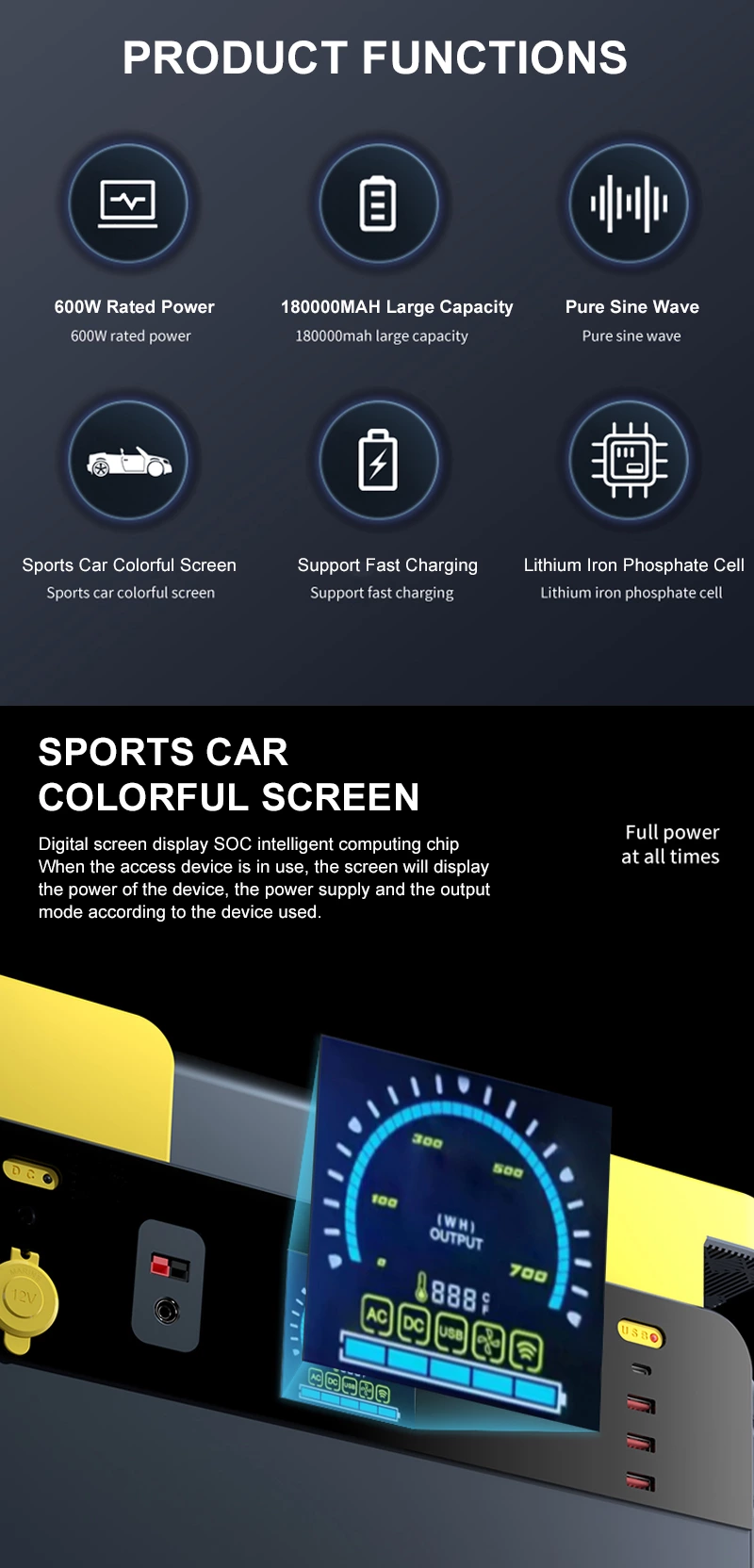 600W Portable Power Station PS-460Wh