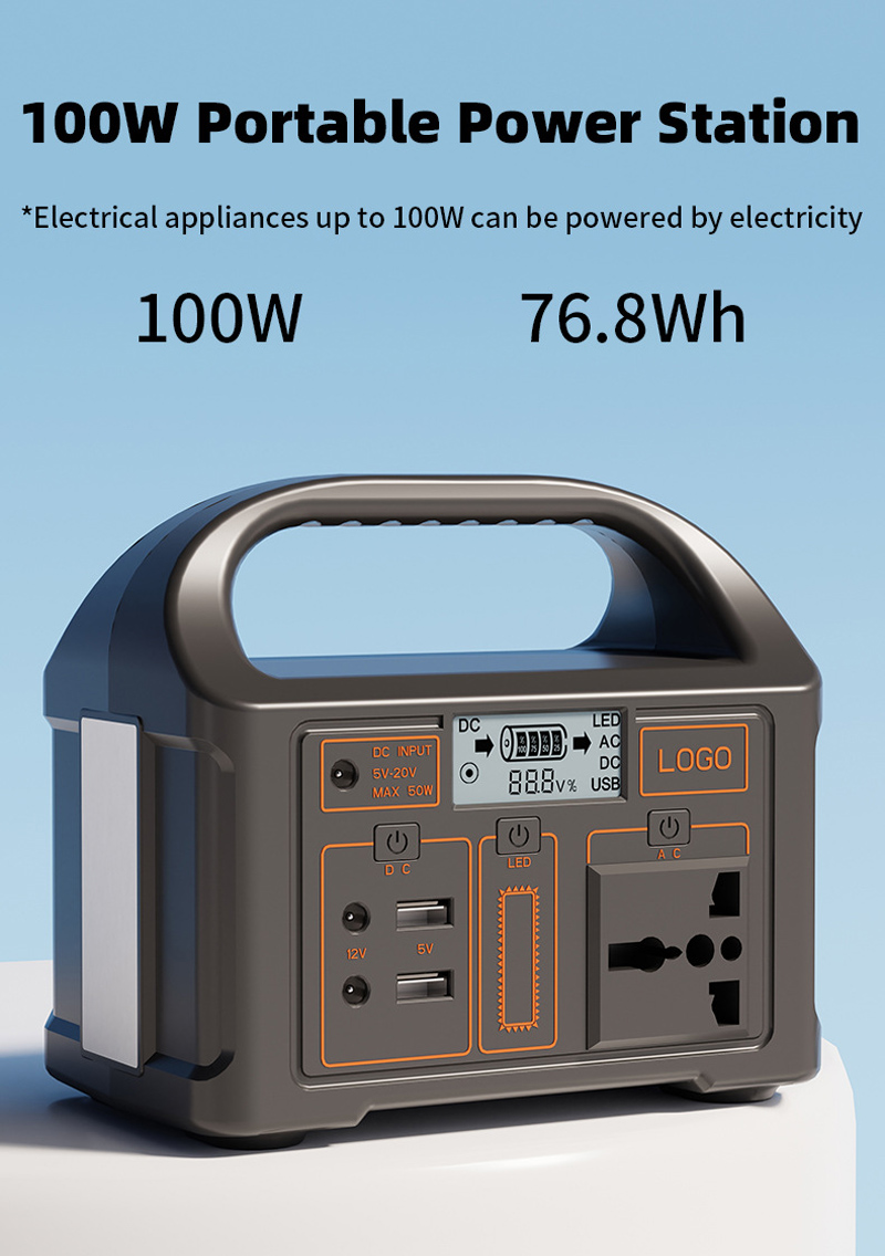 100W Portable Power Station 76.8Wh