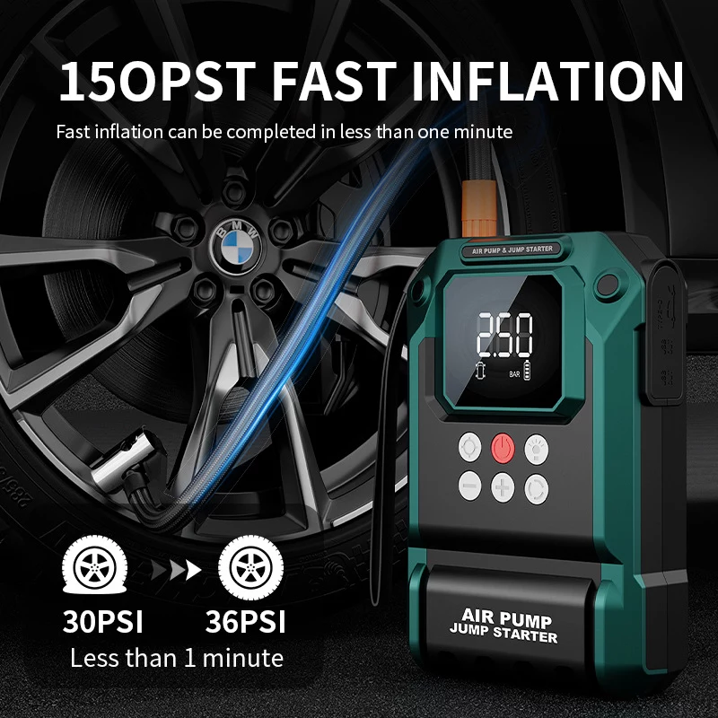 All in One Car Jump Starter with Air Compressor
