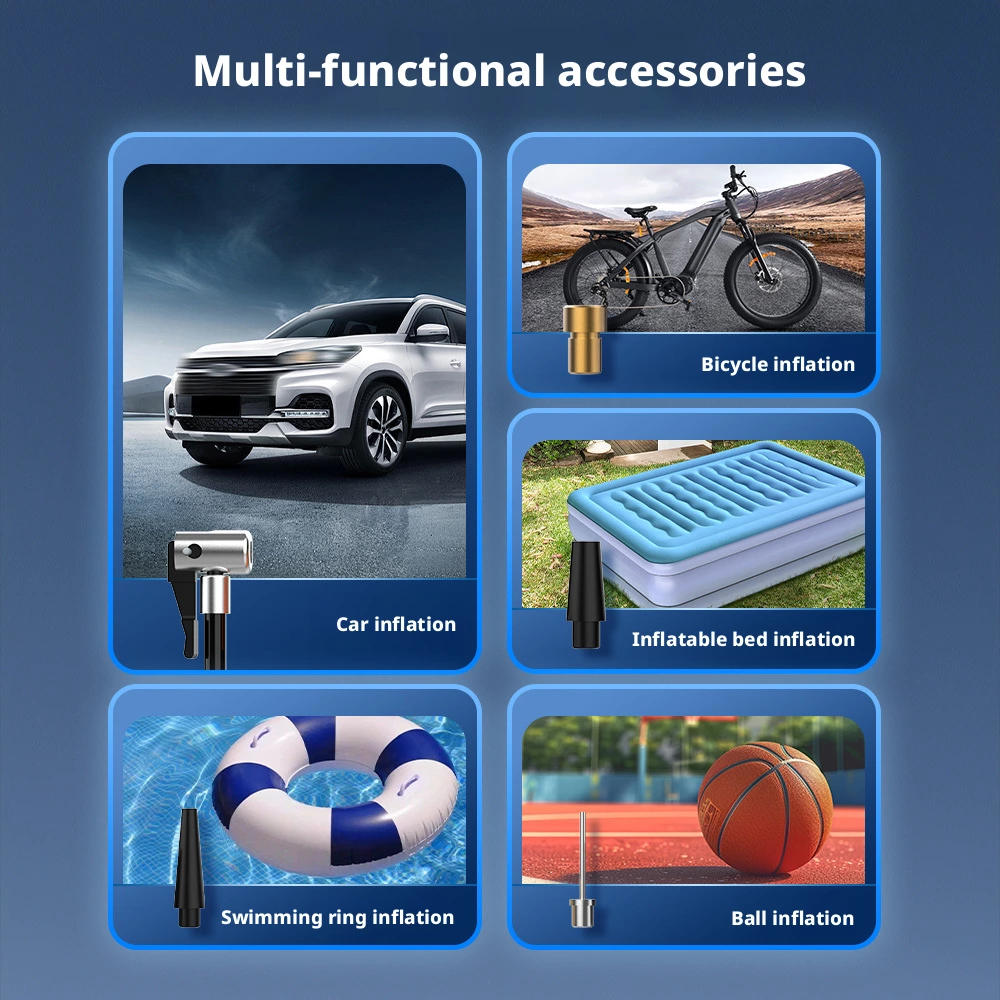 Multi-functional accessories for car bicycle inflatable bed swimming ring and ball inflation