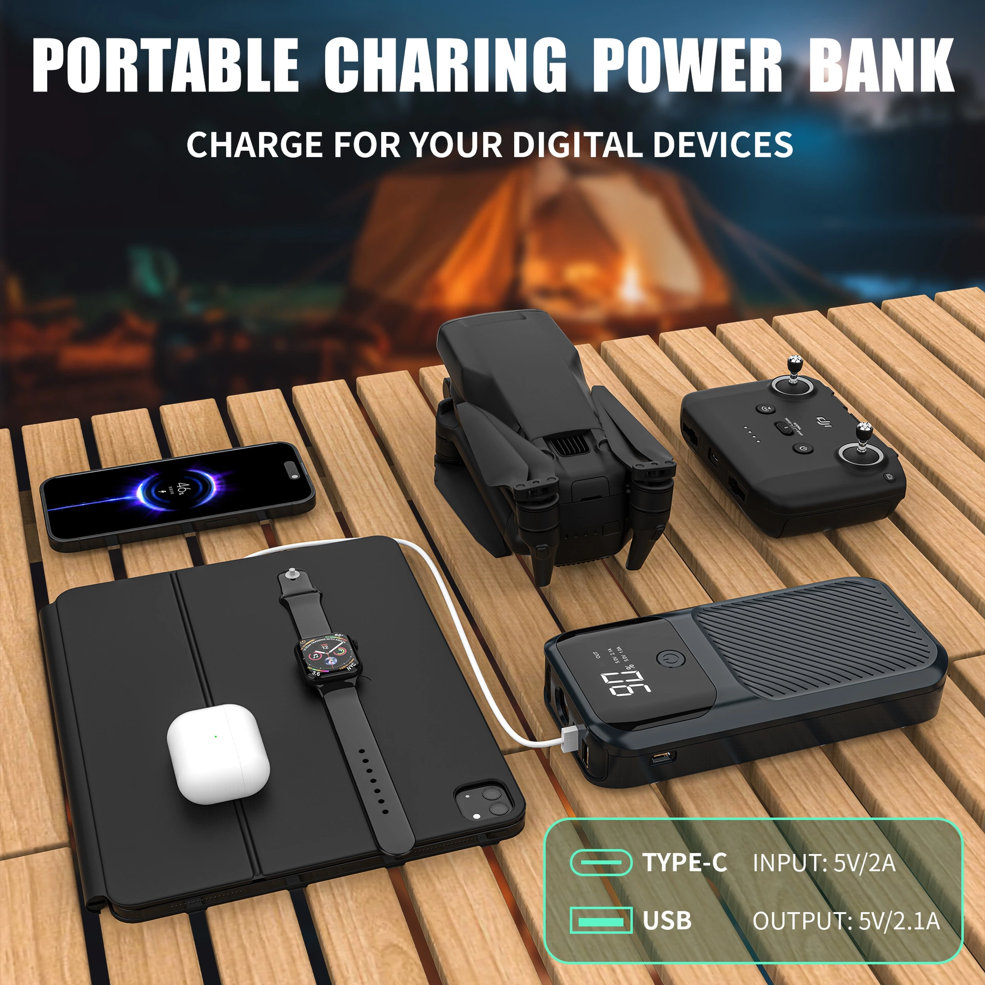 Car Jump Starter with LED Flashlight