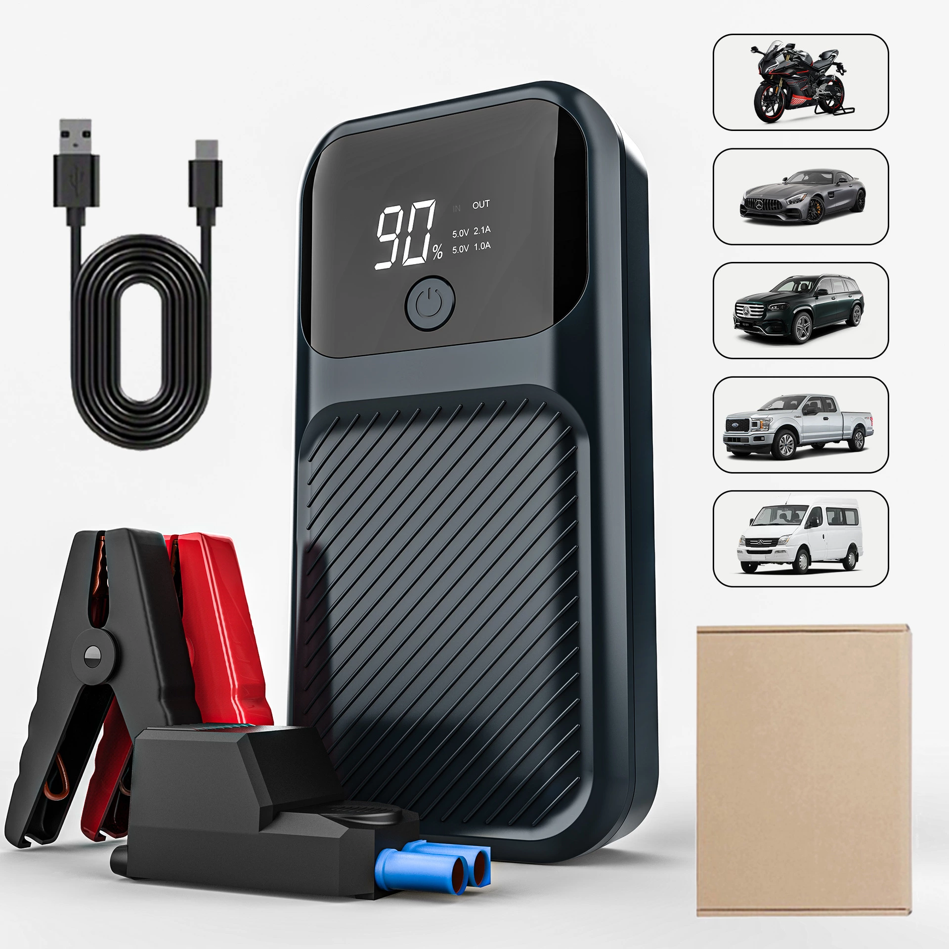 Car Jump Starter with LED Flashlight