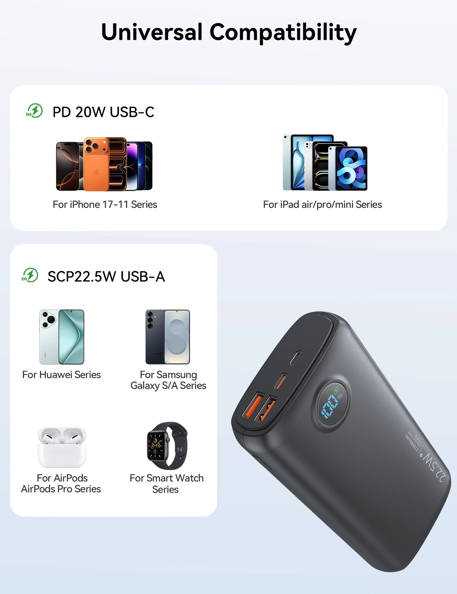 Power Bank with LED Flashlight