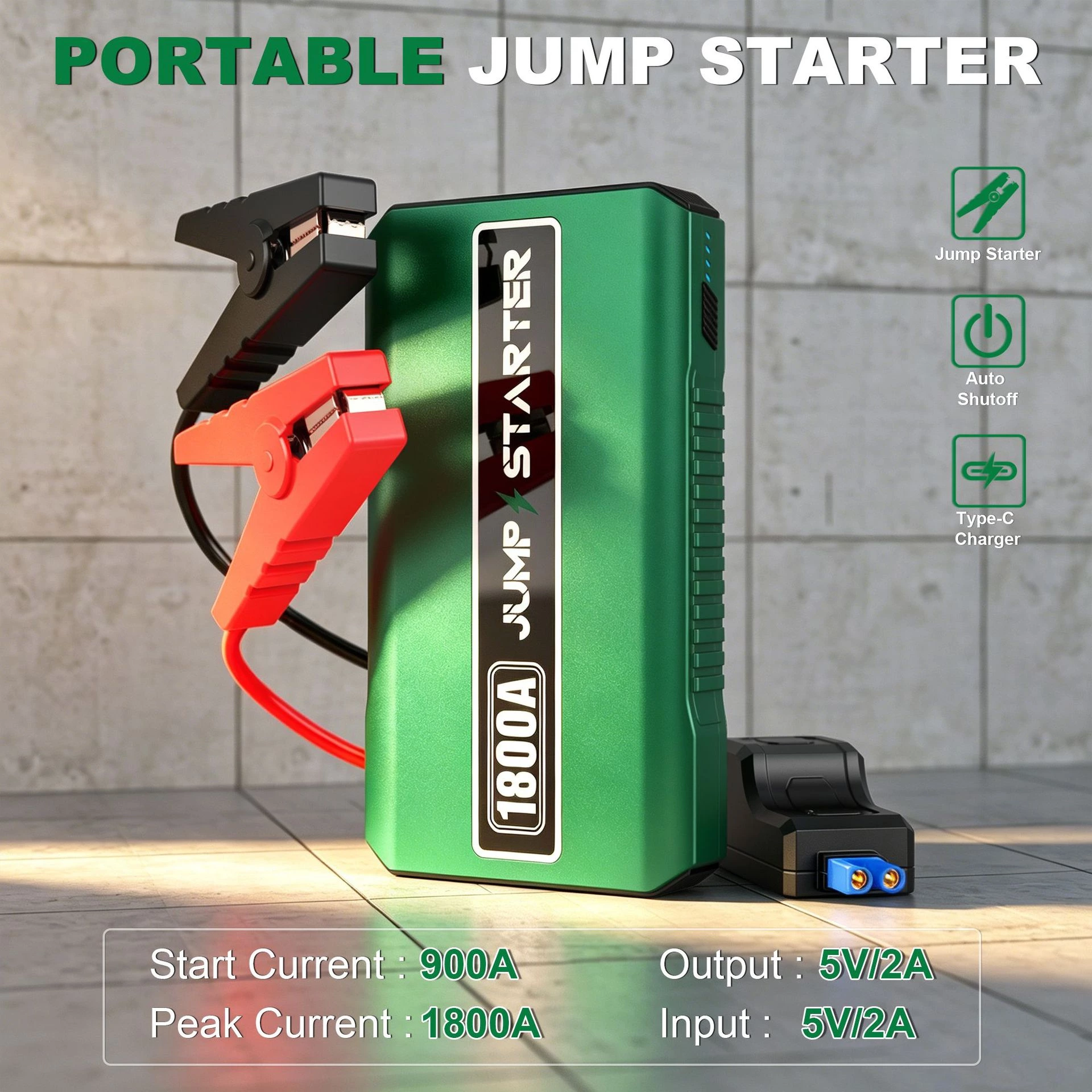 1800A Car Jump Starter Battery Booster