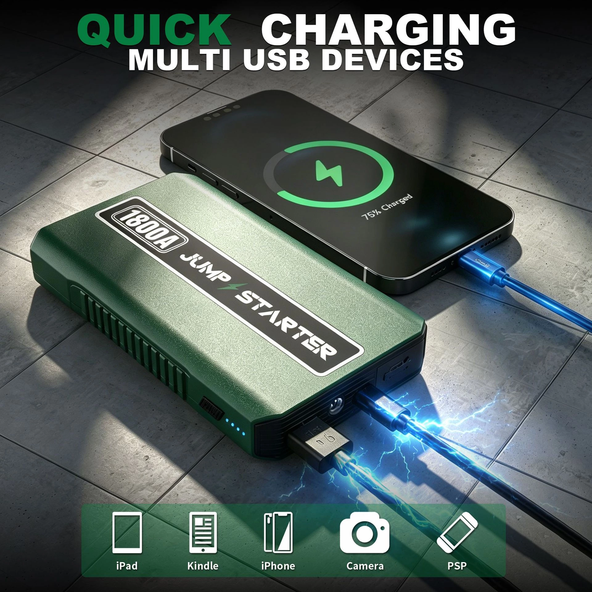 1800A Car Jump Starter Battery Booster