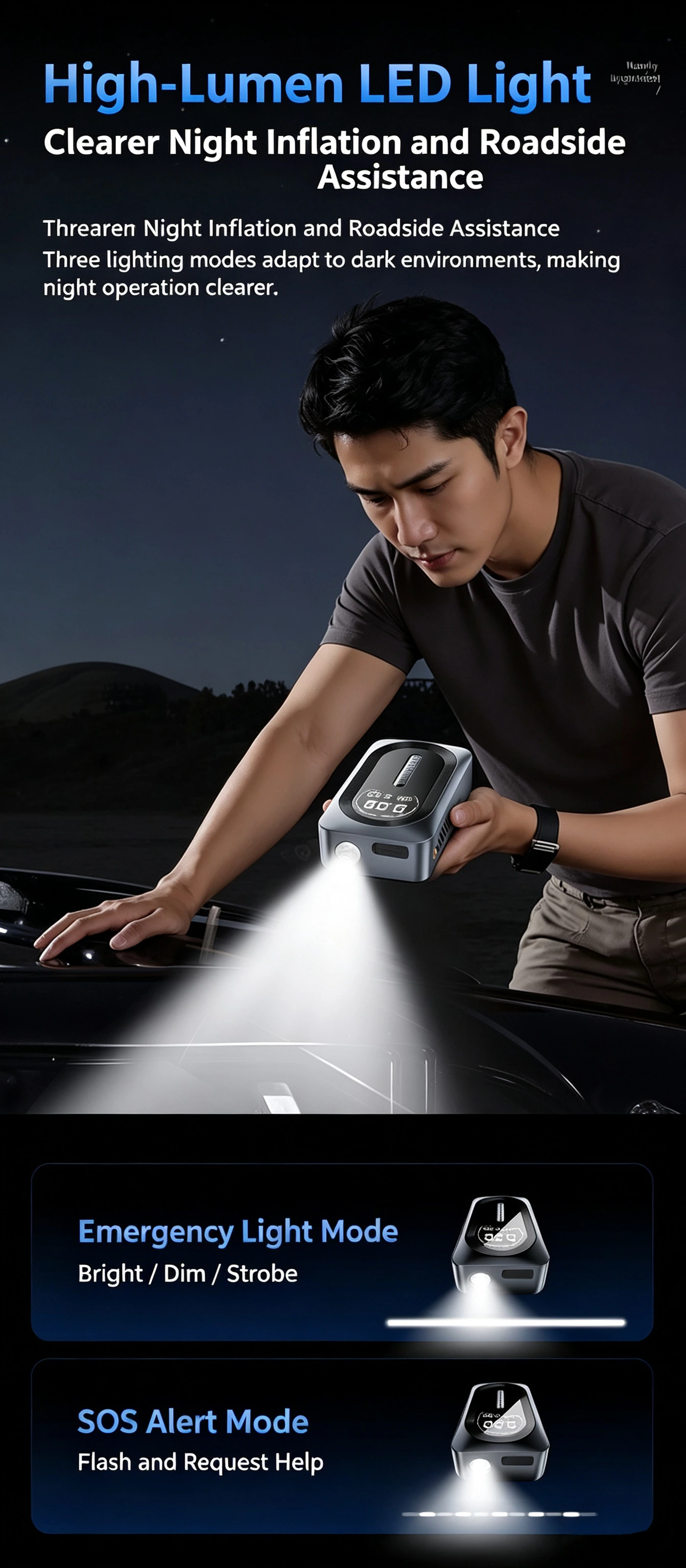 1000A Car Jump Starter Battery Booster Product size: 146*83*20 mm