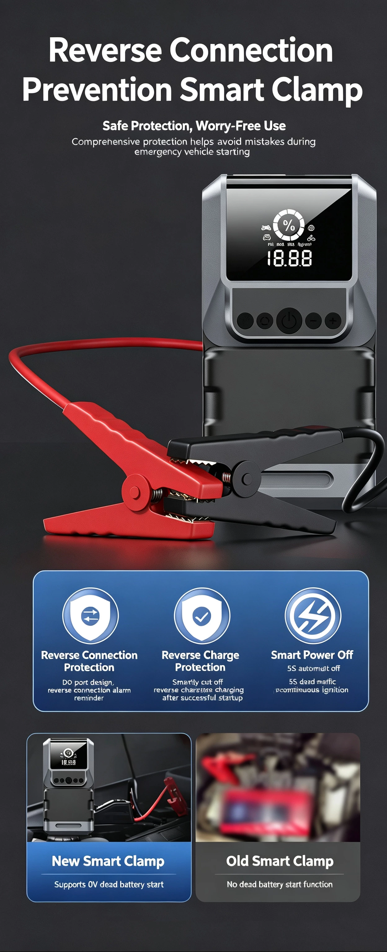 Air Pump Car Jump Starter Battery Booster