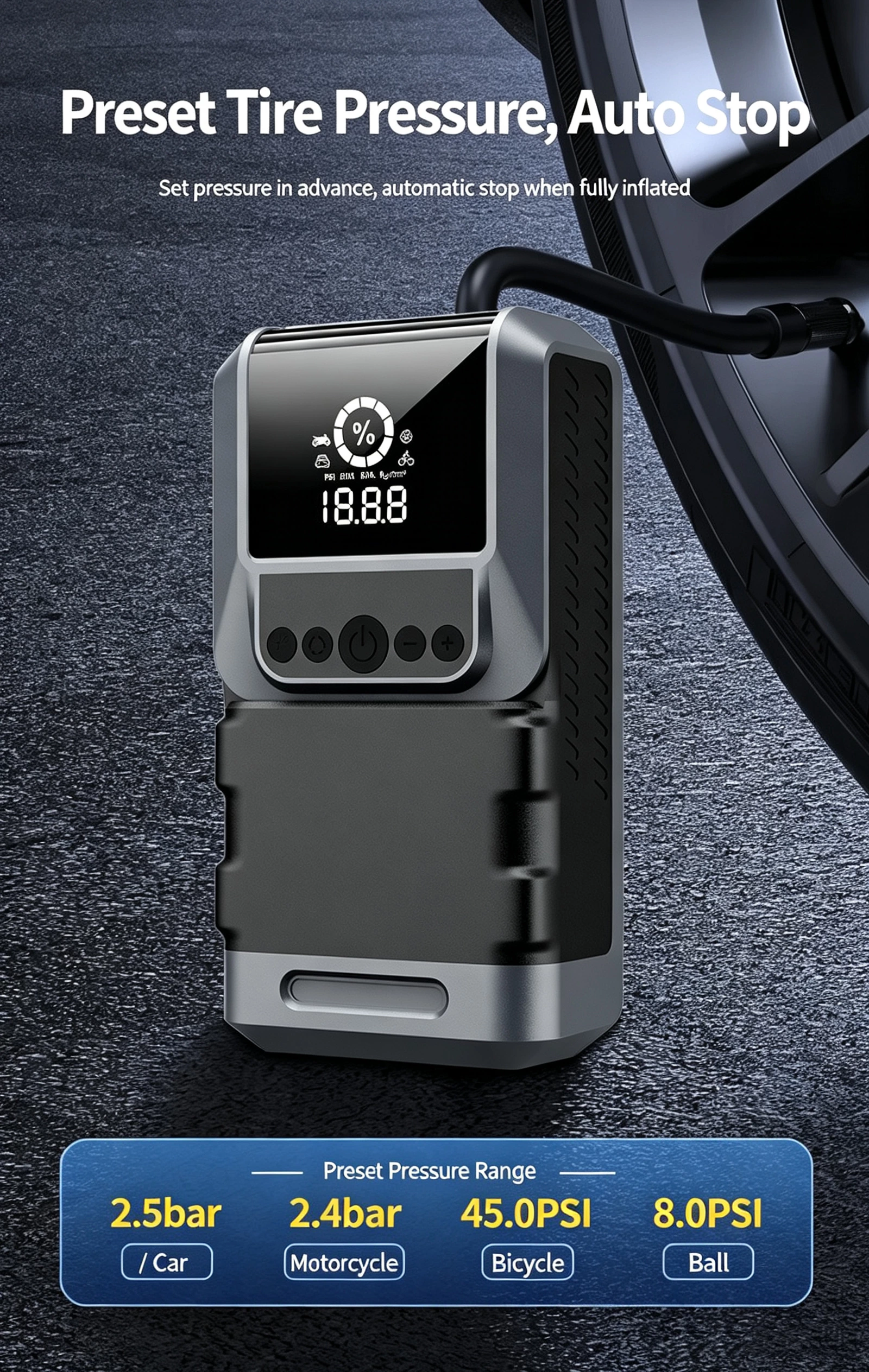 Air Pump Car Jump Starter Battery Booster