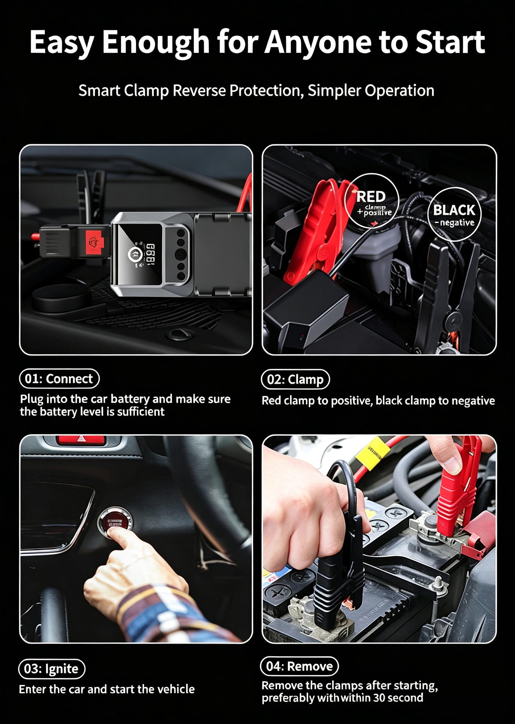 Air Pump Car Jump Starter Battery Booster